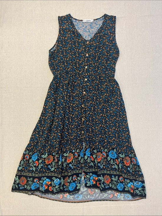 Temofon Dresses & Skirts - TEMOFON Floral Button Front Midi Dress Pockets Boho Cottagecore Size L